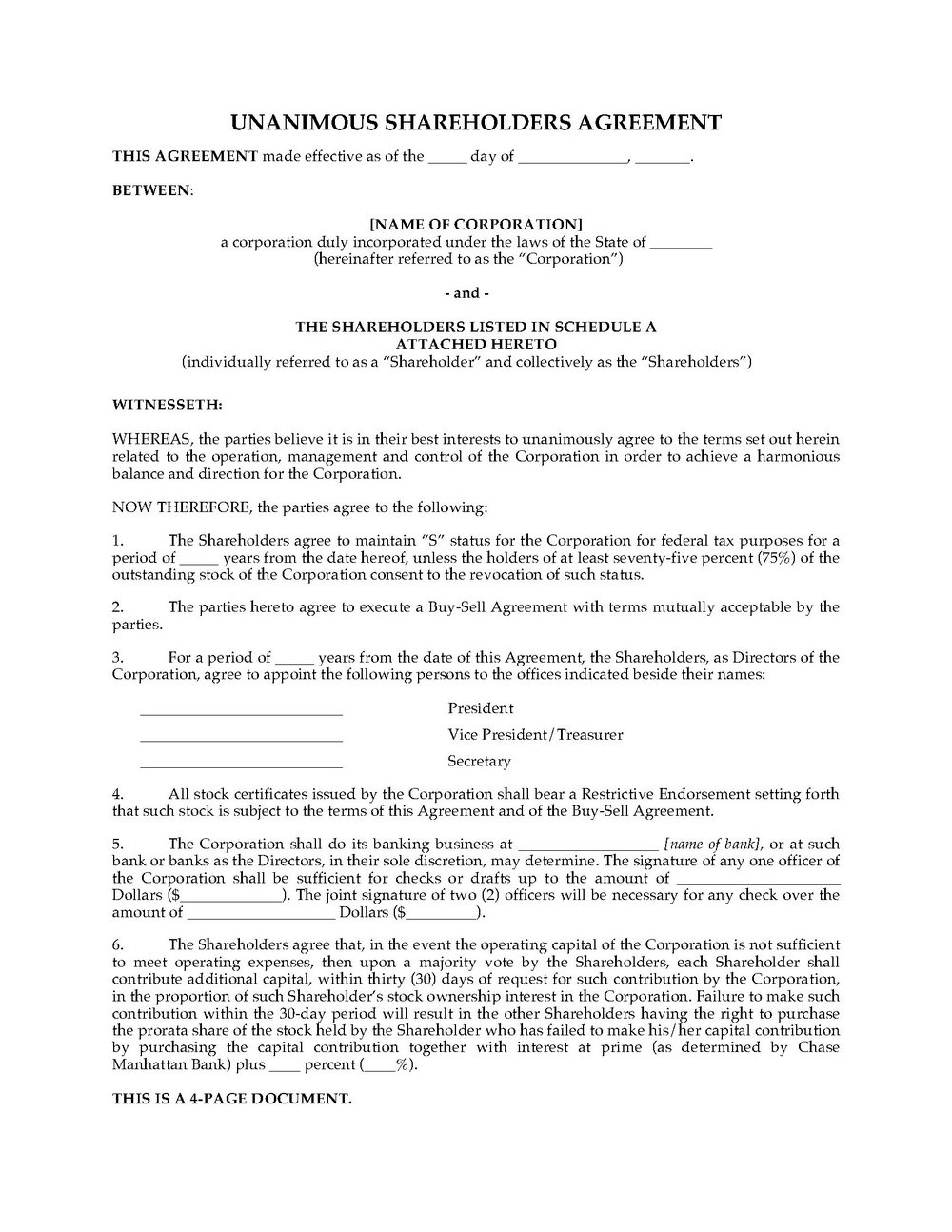Shareholders Agreement Template Australia Templates MjIzNTA Resume